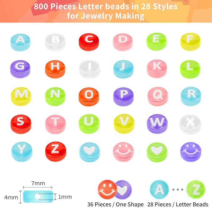 ARTDOT 800 Pieces Assortment Letter Beads - Image 4