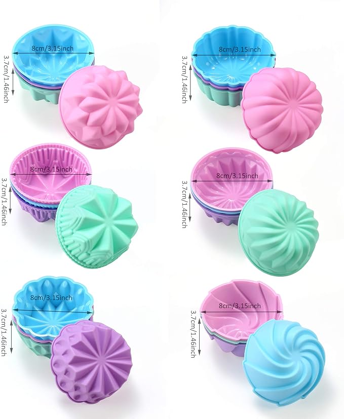 To encounter Silicone Cupcake Baking Cups, Food Grade Non-Stick Muffin Liners - Image 6