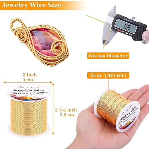 anezus 20 Gauge Jewelry Wire, 28 Yards Craft Wire Tarnish Resistant Copper - Image 2