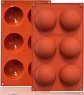 Lerykin 2 Pack Large 6-Cavity Semi Sphere Silicone Molds, Non-Stick Baking Mold by Lerykin