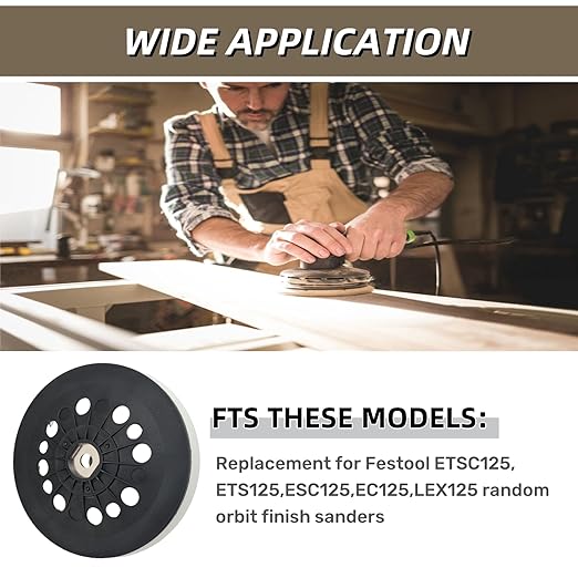 492286 D125 Soft Sanding Pad 5-Inch 8 Holes Replacement for Festool ETS EC ETSC 125 Orbital Sanders, Jetstream System Compatible