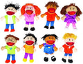 Fun Express Hand Puppets for Kids, 8 Multicultural, 14 Inch | Plush by FunExpress