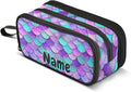 Custom Mermaid Scales Pencil Case Box Boys Girls Personalized Name Large Pencil by BOENLE-WELCOMEYOURCOMING