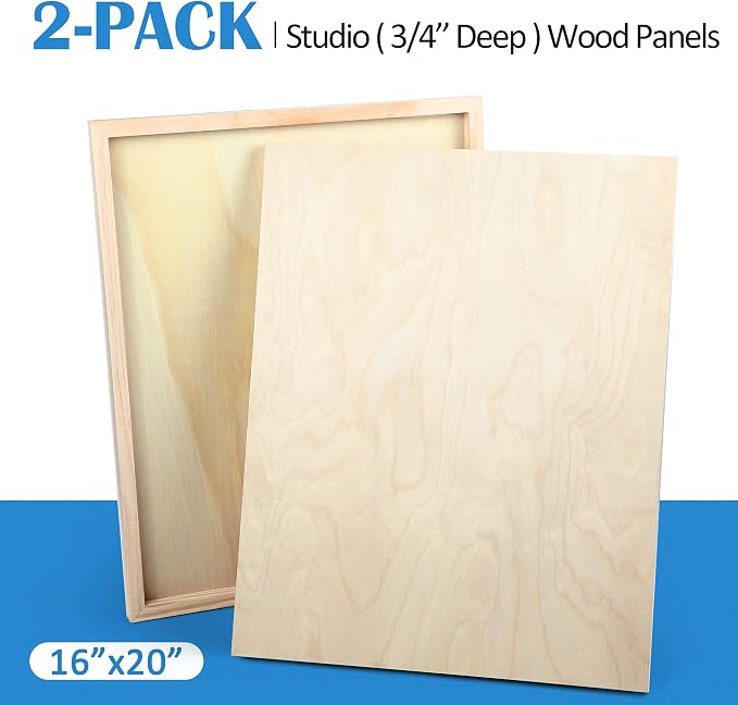 Falling in Art 2 Pack 16x20 Unfinished Birch Wood Panels Kit - Image 7