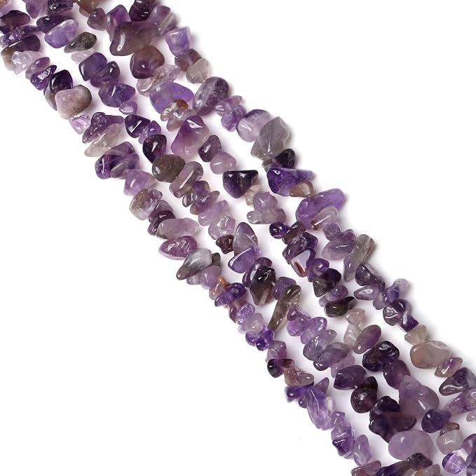 LAIDANLA Amethyst 400pcs Natural Chip Stone Beads 5-8mm Healing Crystal - Image 2