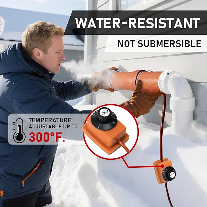 PVC Heating Blanket for Bending Pipes 1/2" to 1 1/2" | Adjustable Temperature Control (120v/400w) ，5-Year Customer Service ，PVC Pipe Heat Bender
