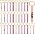 Wavyknot 50 Pcs PU Leather Keychain Blanks Bulk Laser Engraving Blanks Keychain by Wavyknot