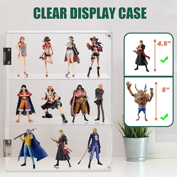Locking Display Case, Showcase Display Cabinet, 3-Tier Acrylic Display Case - Image 3