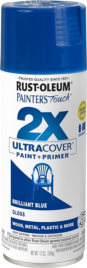 Rust-Oleum Painter's Touch 2X Ultra Cover Spray Paint, Gloss Brilliant Blue | by Rust-Oleum