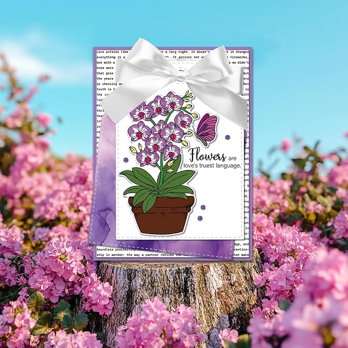 Phalaenopsis Orchid Pot Clear Stamps and Dies - Image 5