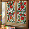 Bloss Rose Stained Glass Privacy Window Film, Decorative Floral Rainbow Window by Bloss