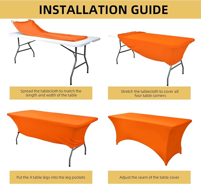 2-Pack 4ft Spandex Table Covers - Image 5