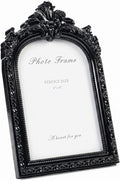 4x6 Black Picture Frame, Vintage Ornate Arched Photo Frame, Glass Front by Cuspin