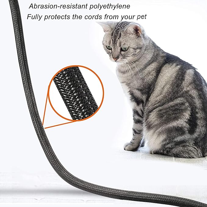 25ft - 1/4 inch Braided Cable Management Sleeve Cord Protector - Self-Wrapping - Image 4