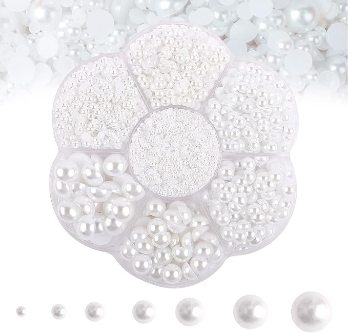 5600PCS Half Round Pearls Flatback Imitation Pearls by MLGDA