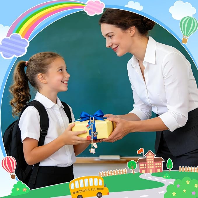 AUGSUN 189Pcs Teacher Keychain Making Kit School DIY Keychain Craft | Keychain - Image 4