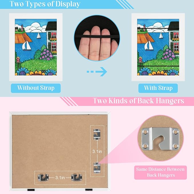 Kids Art Frames, 9x12 Front Opening Kids Artwork Frames Changeable, Holds 50 Pcs - Image 5