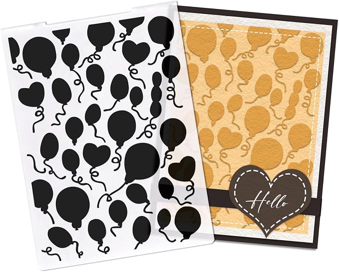 Hying Holiday Balloon Plastic Embossing Folders by Hying