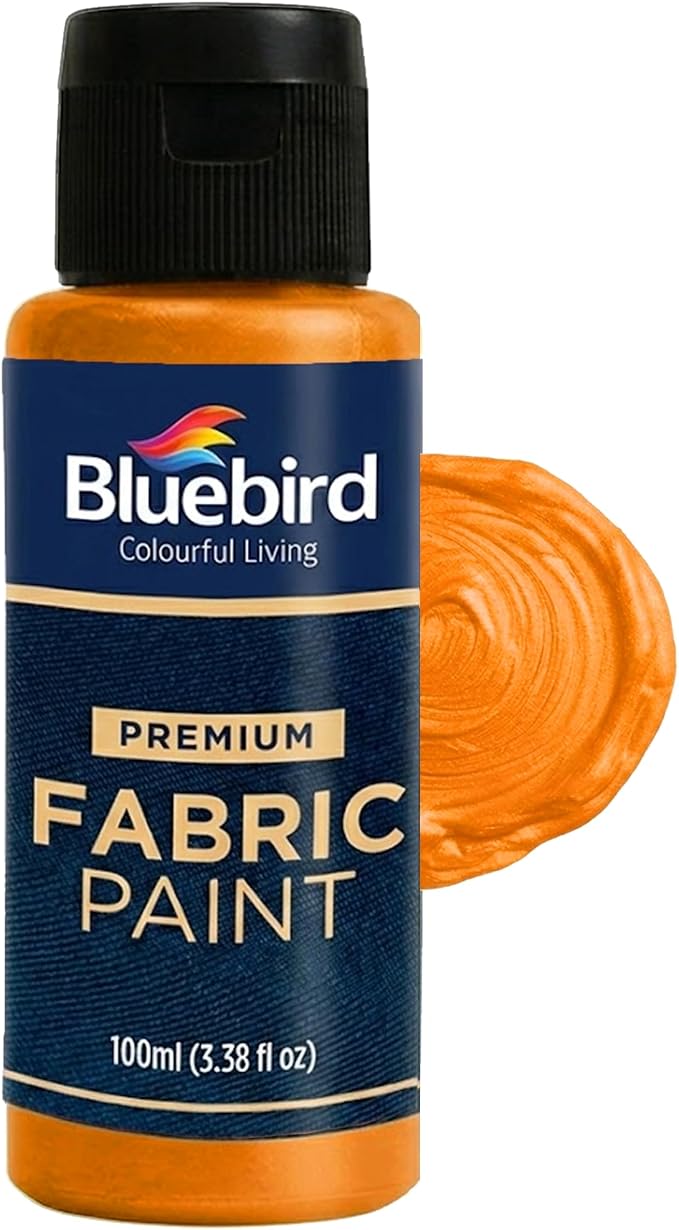BLUEBIRD Fabric Paint Iridescent Zesty Orange by BluebirdArts