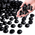 Meschett Black Glass Marbles, 0.97 LB Flat Glass Beads by MESCHETT