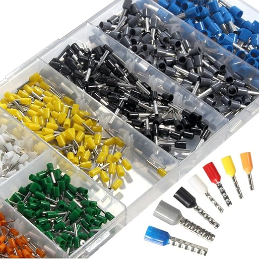 800PCS Wire Ferrules, Sopoby Insulated Ferrule Crimp Pin Terminal Kit for Electrical Projects, AWG 24-10, 8 Sizes