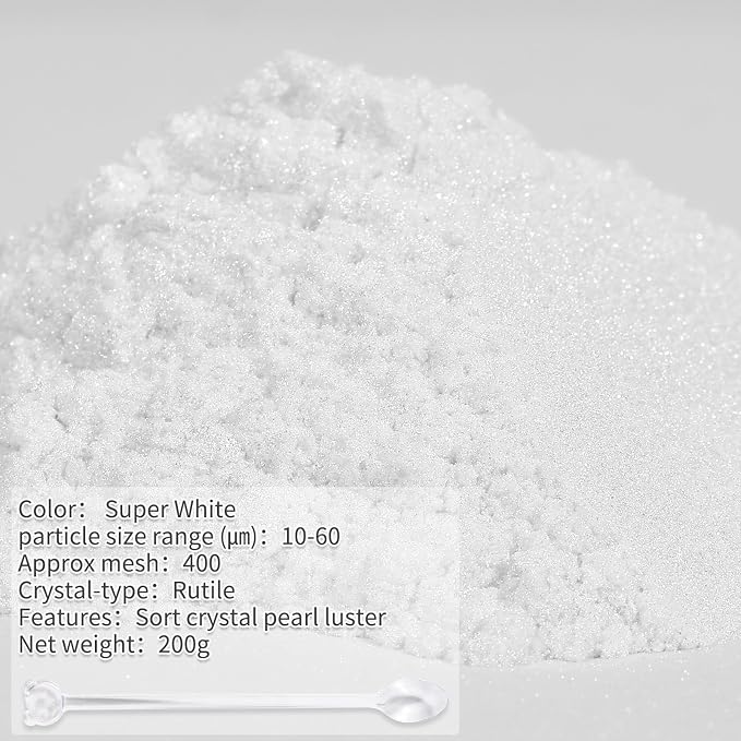 Mica Powder, 7.05OZ（200g）, Super White Mica Powder Pigment - Image 2