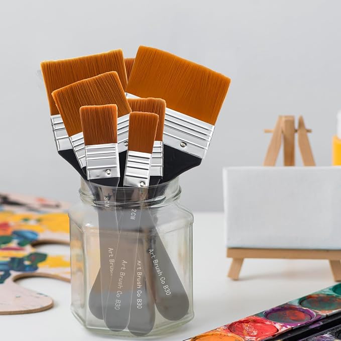 EORTA Flat Art Paint Brushes Set Assorted Size Nylon Painting Brushes - Image 7