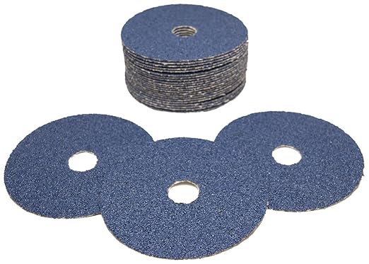Benchmark Abrasives 5 Inch Sanding Discs Resin Fiber Zirconia Grinding Disc for Grinding, Stripping on Wood, Fiberglass, Steel, Metal, 7/8" Arbor Angle Grinder Sanding Disc, 25 Pack - 120 Grit
