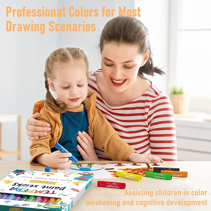 JUPITEARTH 36 Colors Tempera Paint Sticks - Image 7