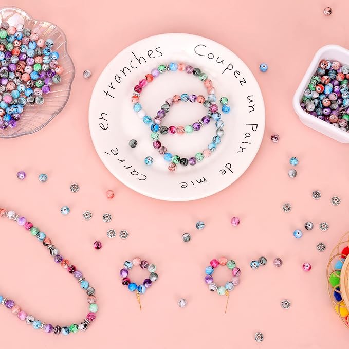 500pcs Craft Beads for Jewelry Making, for Bracelets Making, Space Acrylic - Image 5