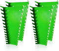 ALOANES 52-Slot Metal Wrench Organizer, Heavy Duty Wrench Organizer Tray for Tool Box, Fit SAE & Metric Wrench Storage, 4 Pack Wrench Holders(Green)