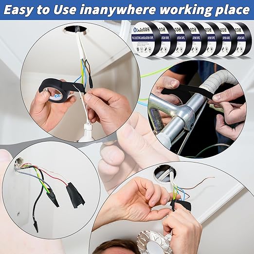 100 Rolls Black Electrical Tape Bulk 3/4 Inch x 66ft, Waterproof Vinyl Electric Tape High Temp Insulation Tape for Electrical Protection Home Outdoor Electric Insulating Wire Wrapping
