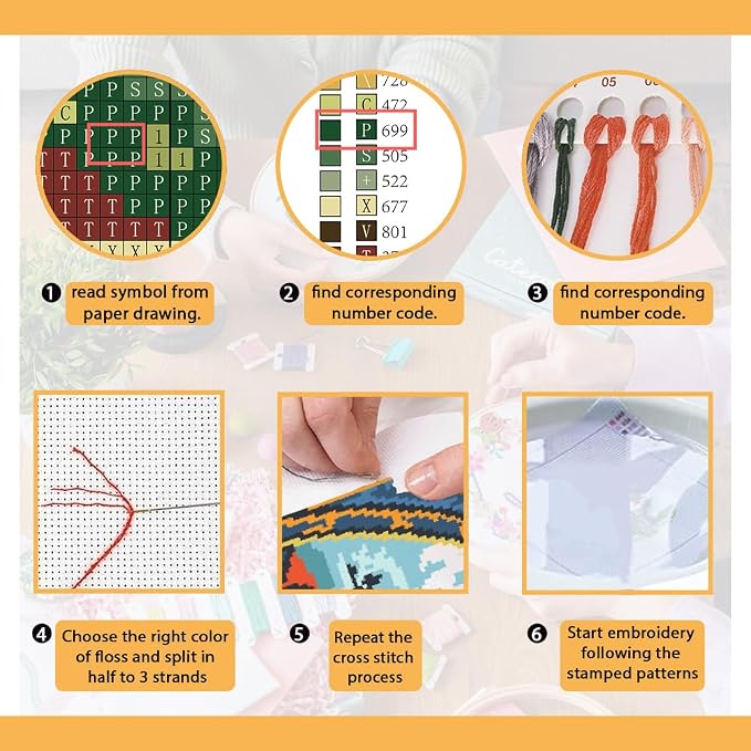 FREEBLOSS 11CT Stamped Cross Stitch Kits Sunrise&Waves Cross Stitch Wall - Image 4