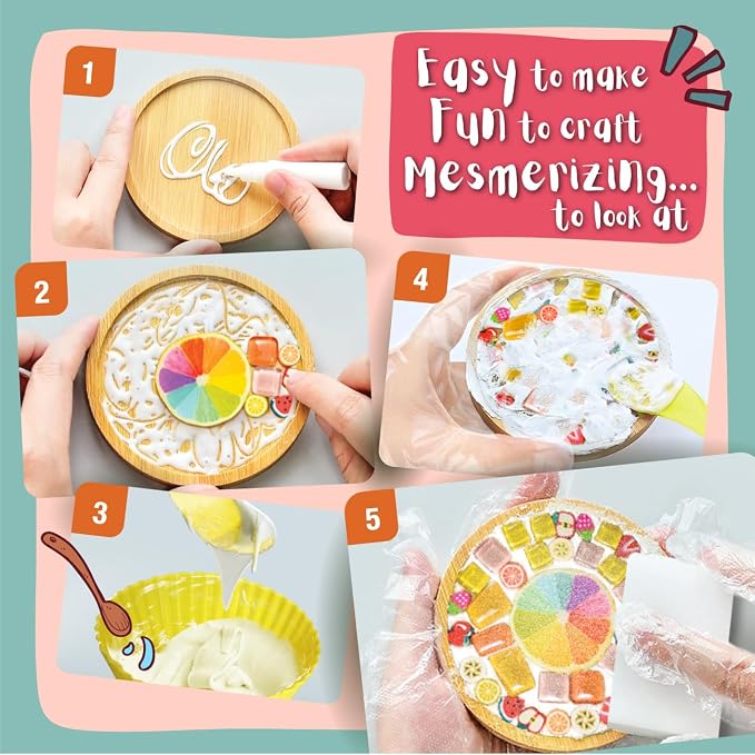 Glittery Garden Mosaic Craft Kit to Decorate Coaster - Image 3