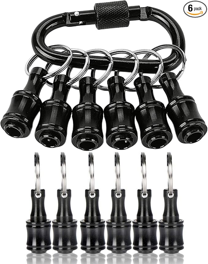 Bit Holder 1/4 inch Hex Shank Screwdriver Bits Holder Extension Bar Keychain Screw Adapter Drill Change Hand-held Screwdrivers Drill Bits Holder Portable (Black)