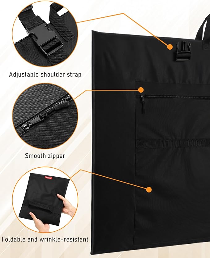 Nicpro Light Weight Art Portfolio Bag, 32 x 42 Inches Waterproof Art Portfolio - Image 4