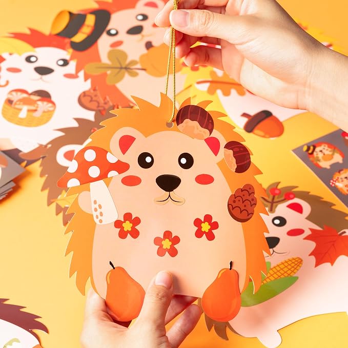 3sscha 40 Packs Fall Hedgehog Craft Kit - Image 3