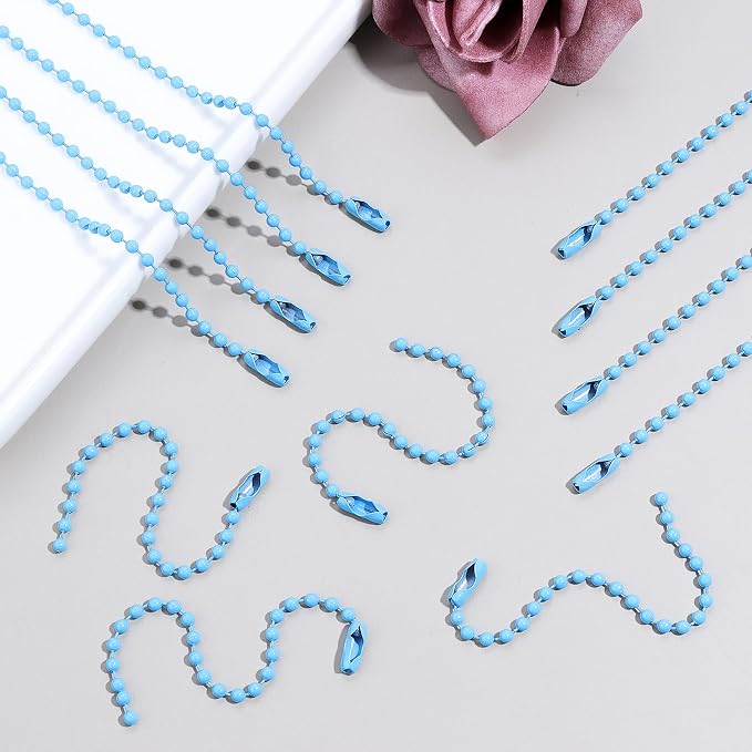Lemonkey 100Pcs Ball Beads Chains Bulk, 4 Inch Dog Tag Metal Small Chains - Image 6