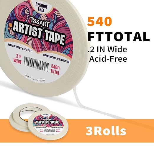 3 Pack White Artist Tape - Image 2