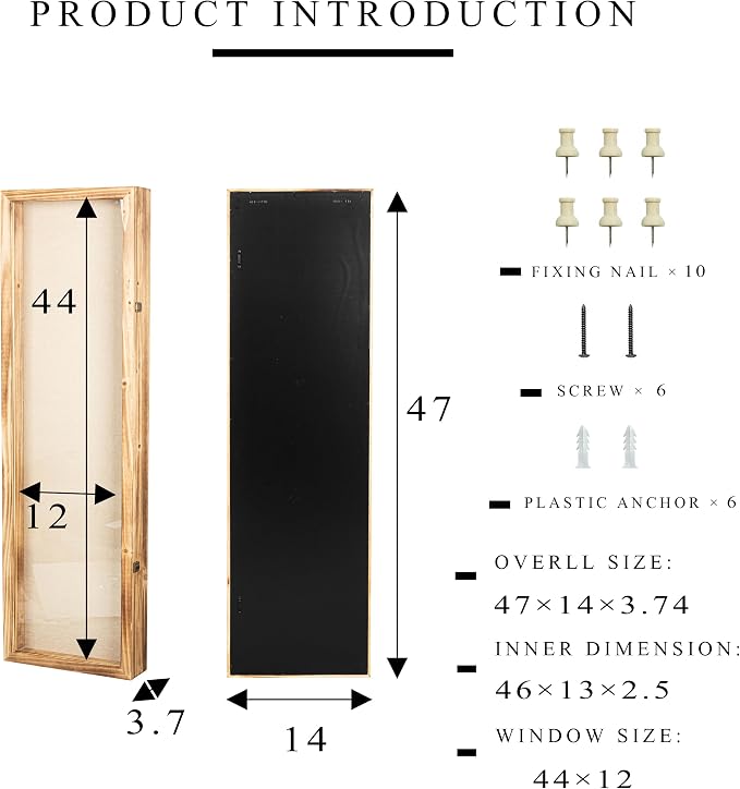Freezing point Shadow Box Frame 14x47 Flower Shadow Box Pin Display Case - Image 5