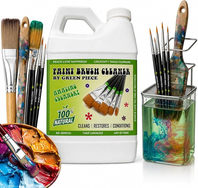 Green Piece® Paint Brush Cleaner & Restorer – 100% Natural, Non-Toxic Formula – by GreenPiece