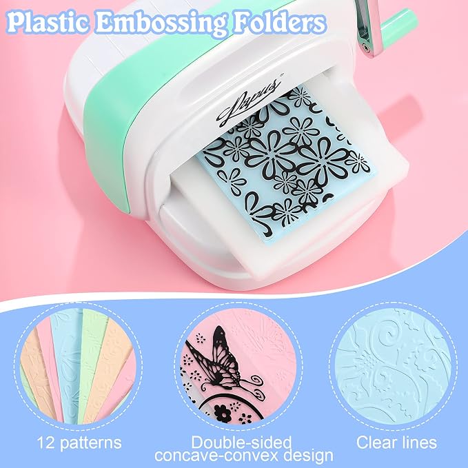 12 Pieces Embossing Folders DIY Craft Template Stencil Butterfly Star Embossing - Image 2