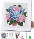 Hydrangea Cross Stitch Kits for Beginners, Flowers Stamped Cross Stitch for by VIGEGU