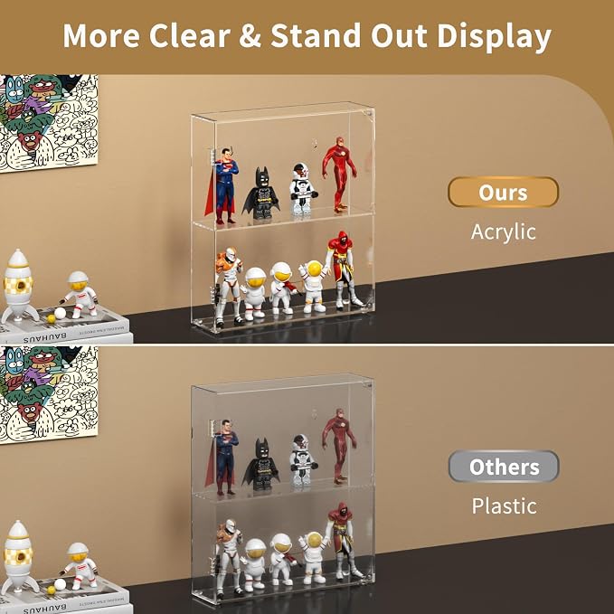 NIUBEE Acrylic Display Case, Wall Mounted or Desktop Dustproof Display Cabinet - Image 6
