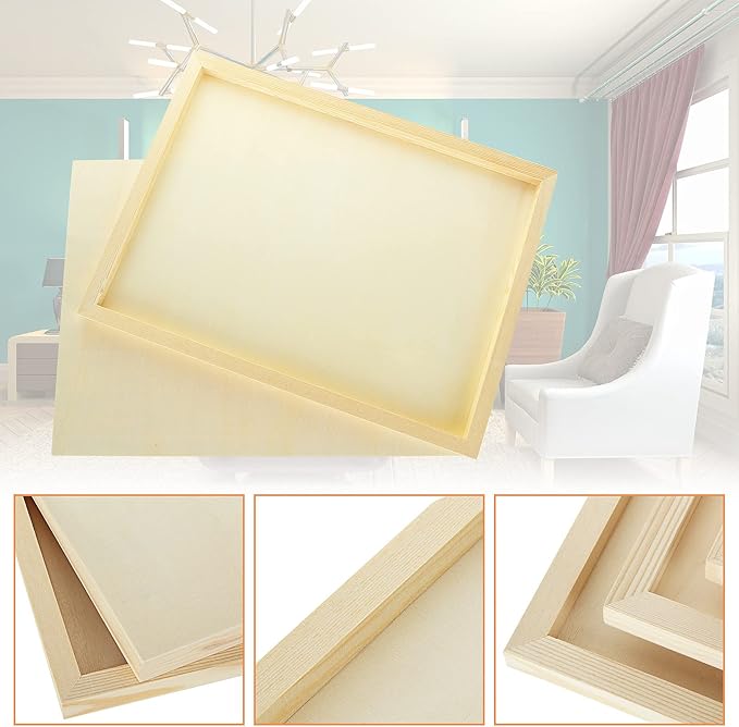 6PCS Wood Panels for Painting, 12 x 16 Inch Craft Wood Canvas Panel Boards - Image 3