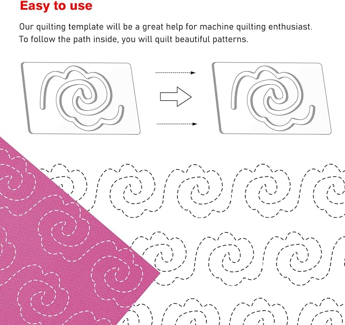 Kapyoo 3Pcs Freemotion Quilting Rulers and Templates Set Quilting Templates - Image 4