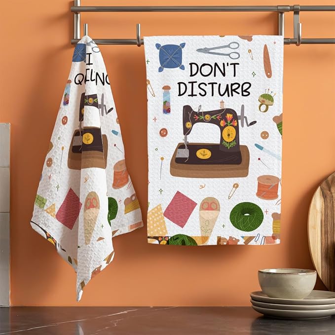 Quilters Gifts Kitchen Towels, Sewing Quilting Lovers Gifts Kitchen Towels - Image 3