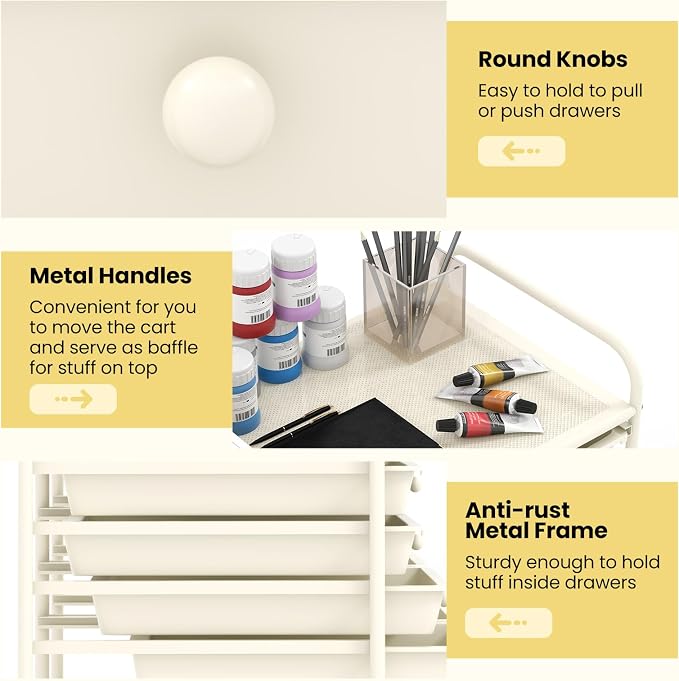 BECOMFORT 12-Drawer Rolling Cart - Image 6