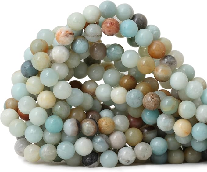 45PCS 8mm Natural Mix Color Amazonite Gemstone Round Loose Beads Stone Beads by CHEAVIAN