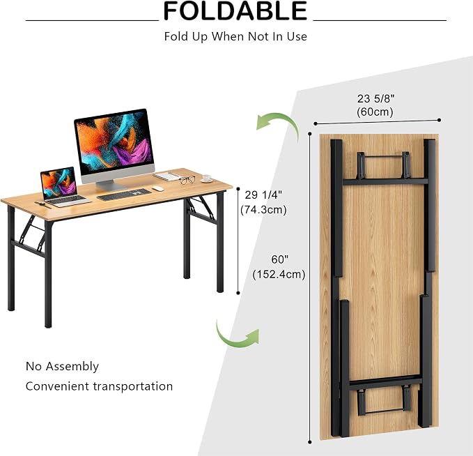 Need Folding Computer Desk, Large 60 inches Folding Table - Image 3